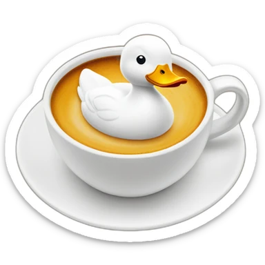 cappuchino with a duck in the foam (no real duck but from foam) sticker