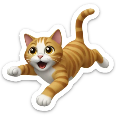 Cat jumping over fence sticker