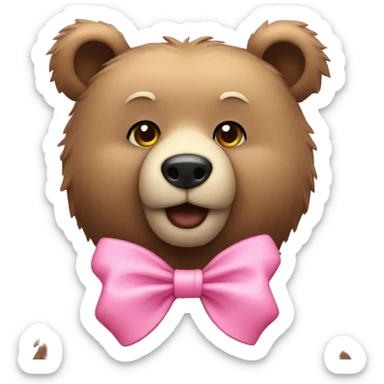 Bear wearing pink bow sticker