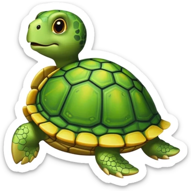 A turtle with a lemon as a shell sticker