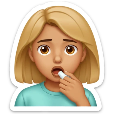 Girl coughing sticker