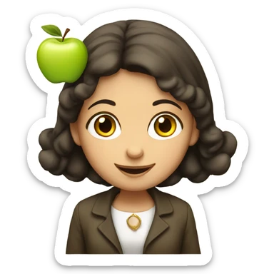 Jewish girl with apple sticker