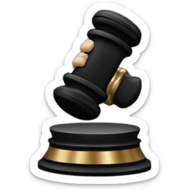 Gavel in black fist sticker