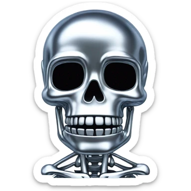 skeleton made of chrome sticker