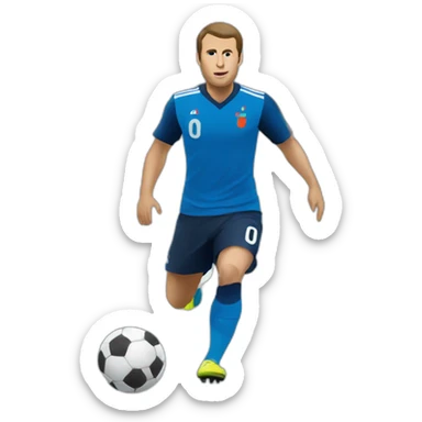 Macron jouant au foot sticker