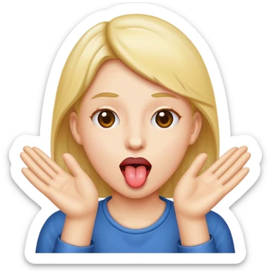 tong sticking out then hands going outward sticker