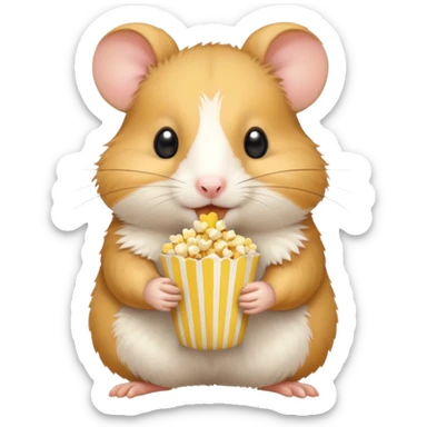 hamster holding pop corn sticker