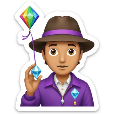 Man with diamond kite,Kite Flyers sticker