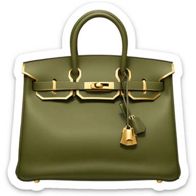 hermes birkin olive color bag sticker