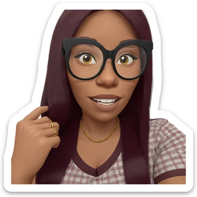 smiling girl with glasses sticker