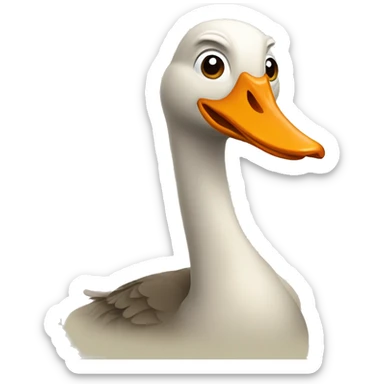 Silly goose drinking beer sticker
