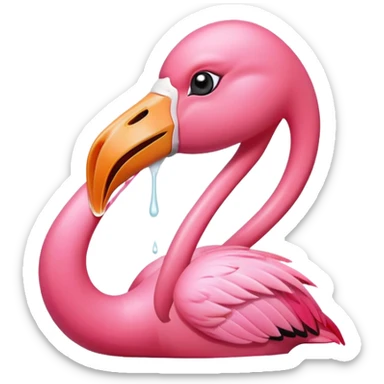 Vomiting flamingo  sticker