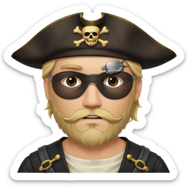 pirate blonde bearded man sticker