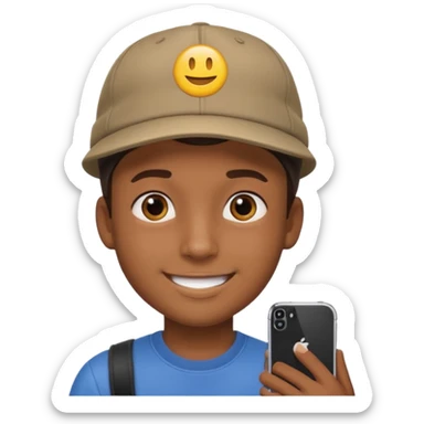 Emoji de chico moreno con gorra de iphone sticker