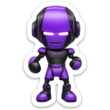 Chinese Boxing robot black purple sticker