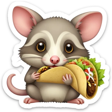 Possum with tacos with no lettuce  sticker