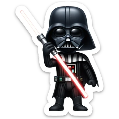 Darth Vader alone holding light saber  sticker