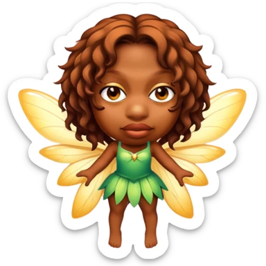 Brown skin fairy girl full body sticker