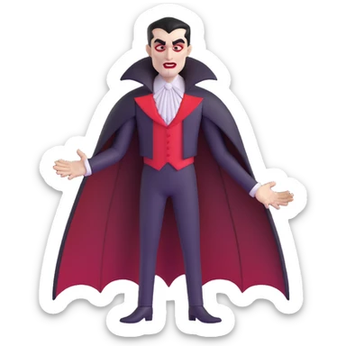 vampire man in cyberpunk setting sticker