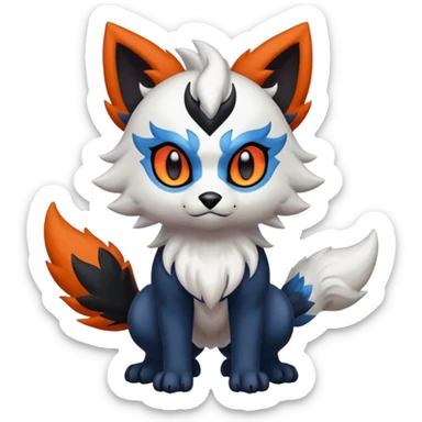 Furfrou-Litten-Absol-Zorua-Sprigatito-fusion, full body sticker