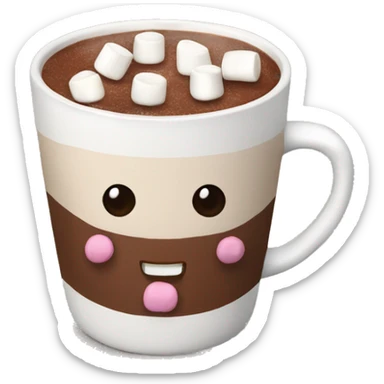 Hot chocolate with marshmallows Christmas themed  sticker