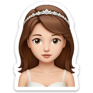 Blonde skin bride with brown hair with a chin on her face sticker