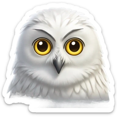 realistic white owl hedwig sticker