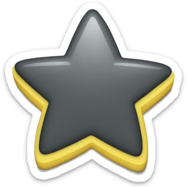 a star that is half yellow and the other half dark gray sticker