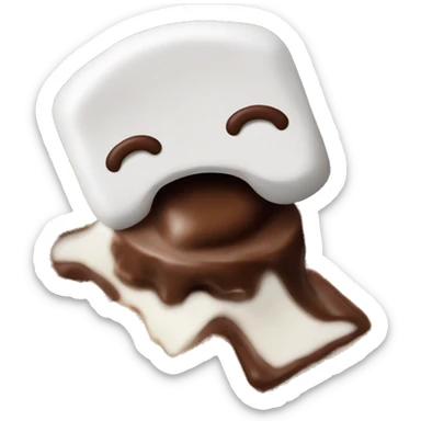 Marshmallow and chocolate melted between graham crackers  sticker