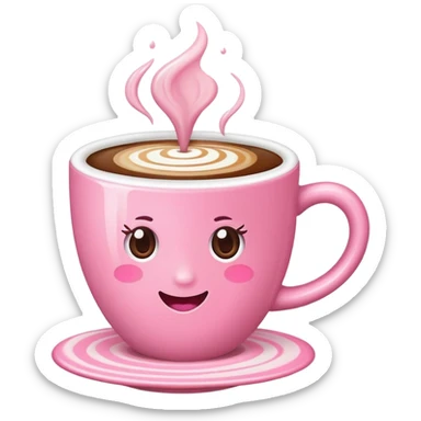 pink coffe sticker