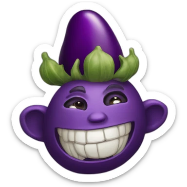 Troll face with an eggplant sticker