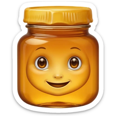 Jar of honey with a face  sticker