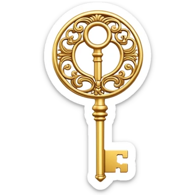 shiny gold key sticker