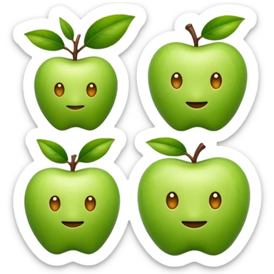 evolution as growing plant transforming into animal, apple emoji style sticker