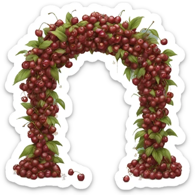 Wedding  arch made with cherry sticker