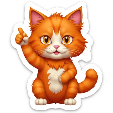 The red cat is giving a thumbs up sticker