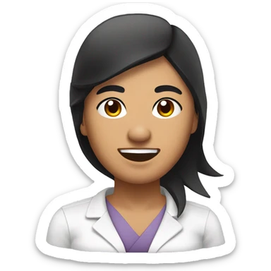 Filipino Massage therapist with wolf cut black hair  sticker