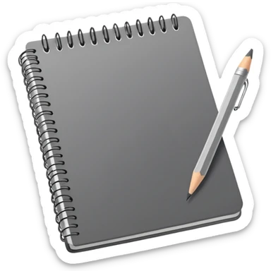 open sketchbook with a pencil above sticker