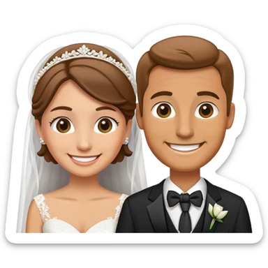 Tan Man and woman getting married sticker