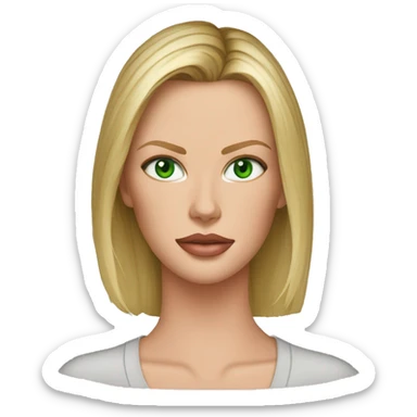 ultra realistic charlize theron green eyes wearing shirt sticker