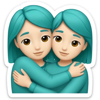 teal hugs sticker