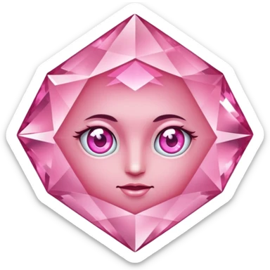pink diamond with eyes sticker