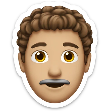 Brown haired mans head in a toimet sticker