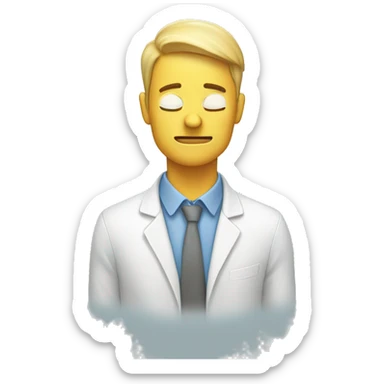 a marketing person breathing a sigh of relief sticker