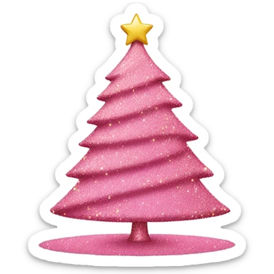 Pink and glitter Christmas tree sticker