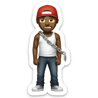 gang person wearing a chain that says sauce on it sticker