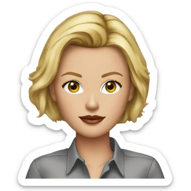 ultra realistic charlize theron wearing shirt sticker