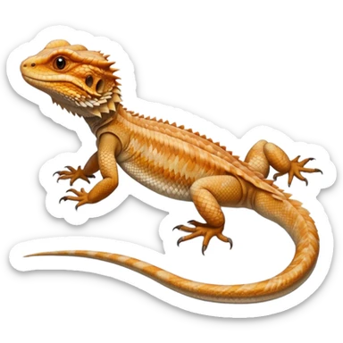 A hyper-realistic bearded dragon (full body) sticker
