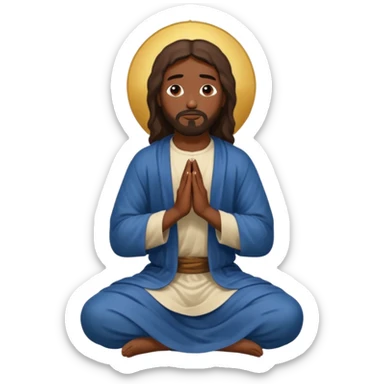 black jesus kneeling praying sticker