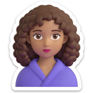 girl with curly brown hair, dark brown eyes, and brown skin sticker